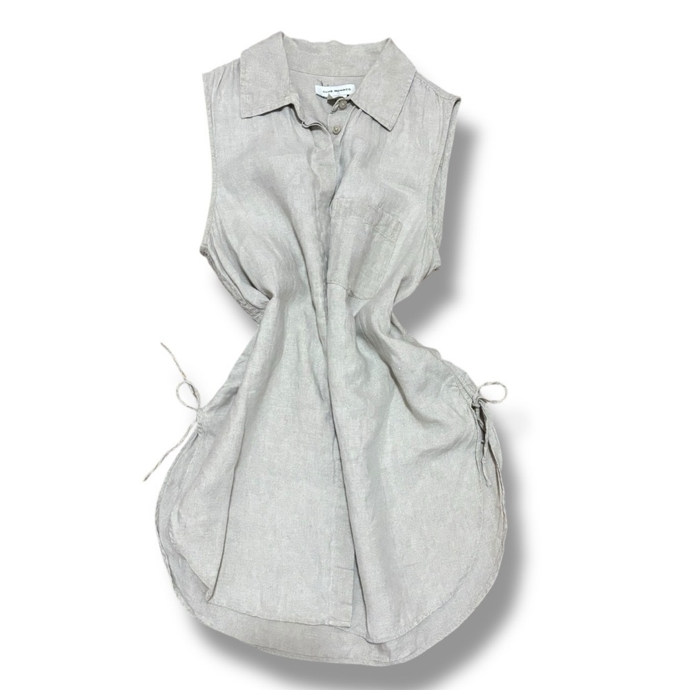 Club Monaco Beige Linen Sleeveless Tunic Top – Small
